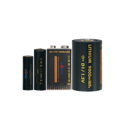 1.5V باتری لیتیوم یون قابل شارژ 6000mwh ~ 9000mwh USB